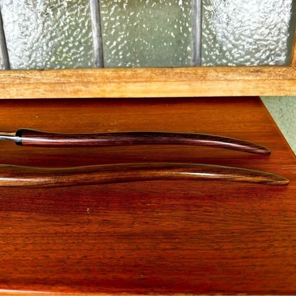 Mid-Century Serving Set | Rosewood & Bakelite Salad Set | Danish Modern - Picture 4 of 6